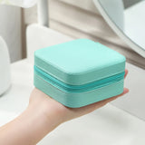 Portable Travel Jewelry Case Box Locket Necklace Leather Storage