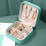 Portable Travel Jewelry Case Box Locket Necklace Leather Storage