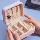 Portable Jewelry Organizer Travel Case Box Earring Ring Holder