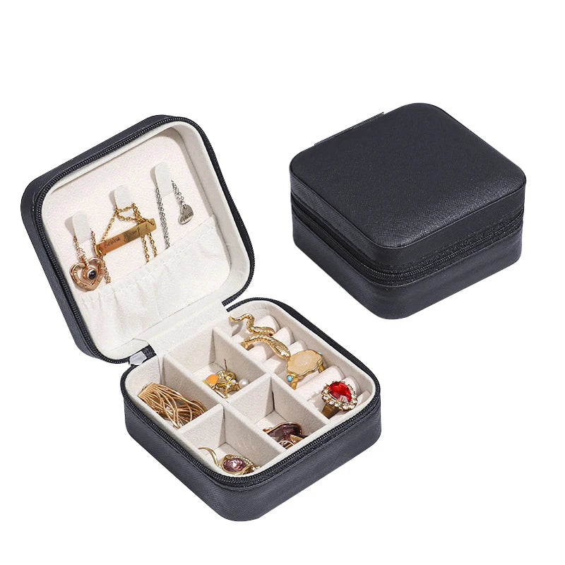 Leather Travel Jewelry Organizer Earring Holder