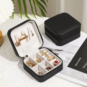 Leather Travel Jewelry Organizer Earring Holder