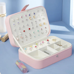 Double Jewelry Storage Leather Portable Travel Organizer