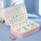 Double Jewelry Storage Leather Portable Travel Organizer