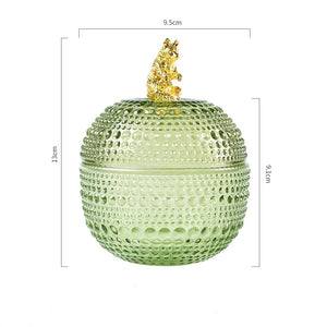 Glass Jewelry Organizer Jar with Lid - Earrings Necklaces Rings Box