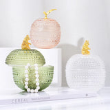 Glass Jewelry Organizer Jar with Lid - Earrings Necklaces Rings Box