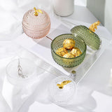 Glass Jewelry Organizer Jar with Lid - Earrings Necklaces Rings Box