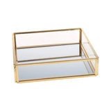 Glass Mirror Vanity Tray Geometric Shape Perfume Display Decor