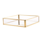 Glass Mirror Vanity Tray Geometric Shape Perfume Display Decor