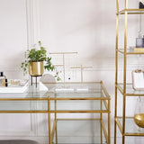 Metal T-Bar Necklace Display Stand with Marble Tray