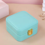 Jewelry Organizer Travel Storage Box Display Mirror Earring Holder PU Leather