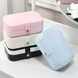Portable Jewelry Organizer Box Double Layer Storage