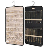 Portable Hanging Jewelry Storage Roll Double Sided Organizer