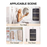 Portable Hanging Jewelry Storage Roll Double Sided Organizer