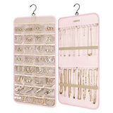 Portable Hanging Jewelry Storage Roll Double Sided Organizer