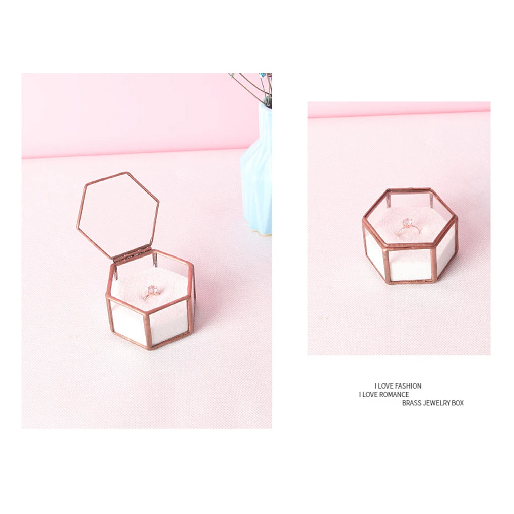 Compact Jewelry Organizer Ring Box Transparent Desk Decorations