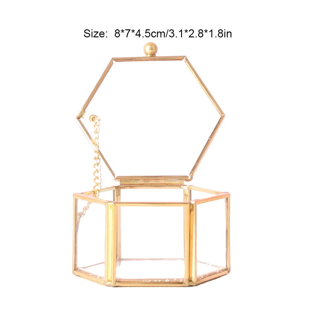 Compact Jewelry Organizer Ring Box Transparent Desk Decorations