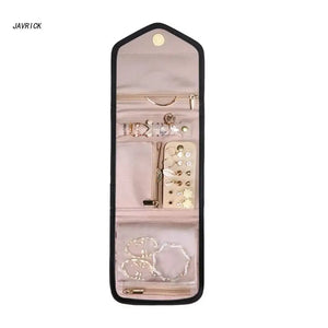 Travel Jewelry Organizer Roll Foldable Earring Necklace Holder Storage Case