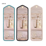 Travel Jewelry Organizer Roll Foldable Earring Necklace Holder Storage Case