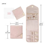 Travel Jewelry Organizer Roll Foldable Earring Necklace Holder Storage Case