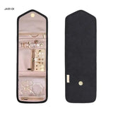 Travel Jewelry Organizer Roll Foldable Earring Necklace Holder Storage Case