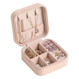 Portable Jewelry Organizer Box Earrings Storage Zip Mini PU Leather Gift