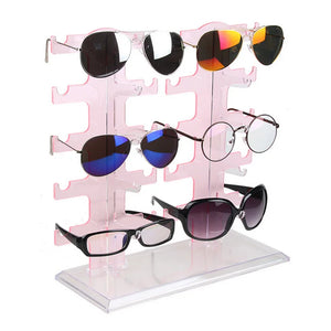 10 Pair Sunglasses Organizer Stand Eyeglass Glasses Rack Display