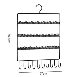Jewelry Organizer Stand with 66 Holes and 10 Hooks