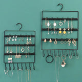 Jewelry Organizer Stand with 66 Holes and 10 Hooks