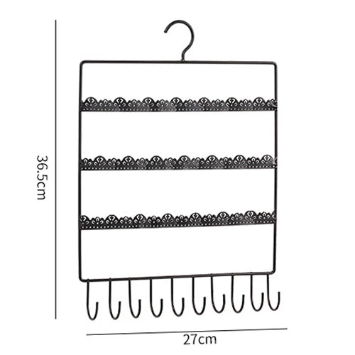 Jewelry Organizer Stand with 66 Holes and 10 Hooks