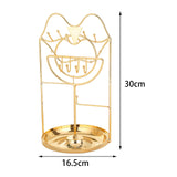 Metal Jewelry Organizer Stand with Hooks and Necklace Holder