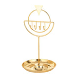 Metal Jewelry Organizer Stand with Hooks and Necklace Holder