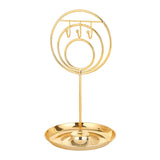 Metal Jewelry Organizer Stand with Hooks and Necklace Holder