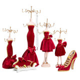 Velvet Jewelry Organizer Mannequin Stand for Rings