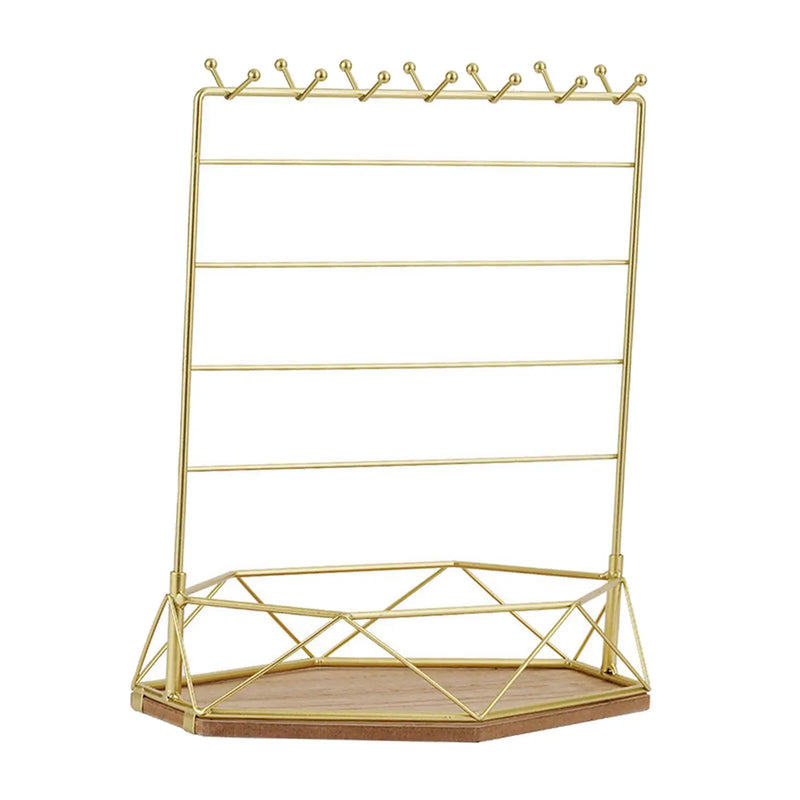 Jewelry Organizer Stand with Wooden Ring Tray