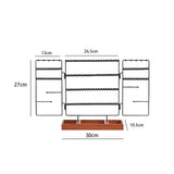 4-Tier Metal Jewelry Organizer Stand with Wood Base