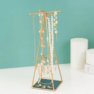 Jewelry Organizer Stand with Metal Tray for Bracelets Necklaces