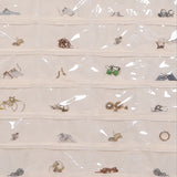 80-Pocket Jewelry Organizer Hanging Bag Non-Woven Dustproof Pouch