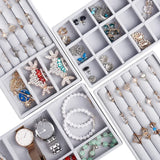 Velvet Jewelry Organizer Tray Set - 5 Pcs Stackable Storage Display
