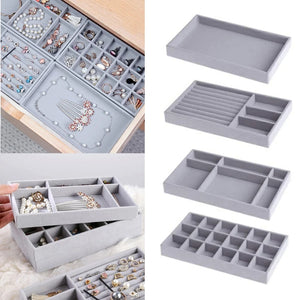 Stackable Jewelry Organizer Tray Rings Earrings Necklaces Bracelets