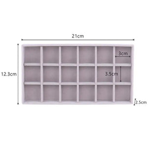 Velvet Jewelry Organizer Display Box DIY Storage Tray Earrings Bracelets