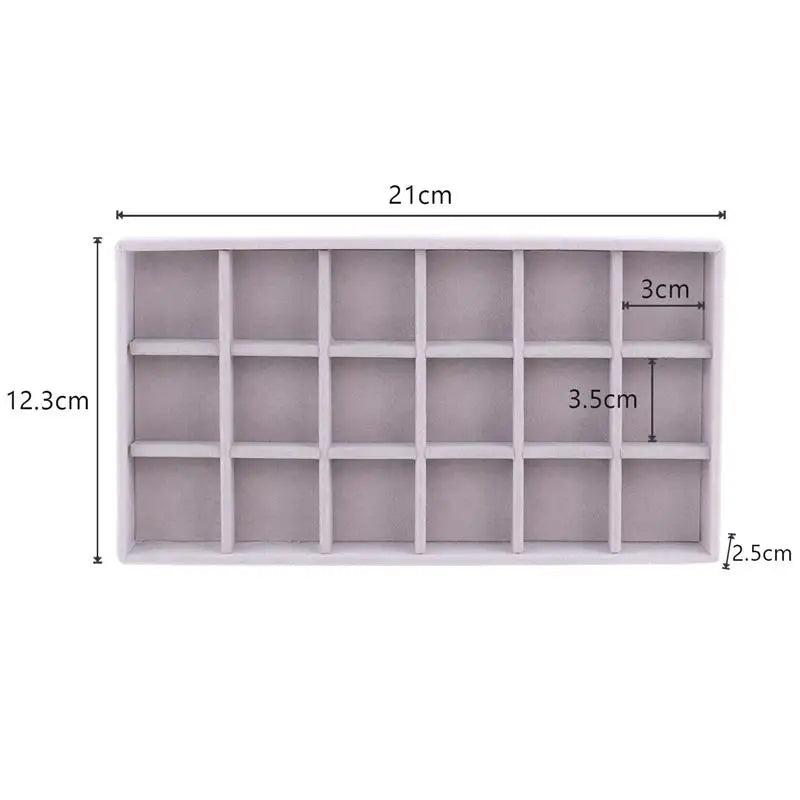 Velvet Jewelry Organizer Display Box DIY Storage Tray Earrings Bracelets