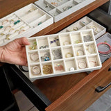 Velvet Jewelry Organizer Display Box DIY Storage Tray Earrings Bracelets