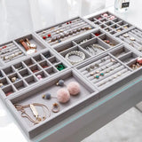 Velvet Jewelry Organizer Display Box DIY Storage Tray Earrings Bracelets
