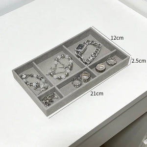 Velvet Jewelry Storage Tray Display Organizer Showcase Drawer Trays