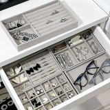 Velvet Jewelry Storage Tray Display Organizer Showcase Drawer Trays
