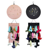 Wall Mounted Jewelry Organizer Storage Display with Felt Hanging Bag