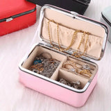 Travel Jewelry Box Organizer with Mirror - Jewelry Storage Display Case