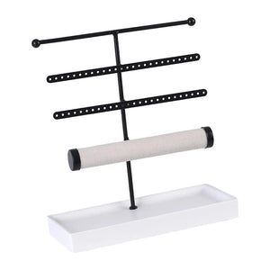 Wooden Jewelry Organizer Stand with Five Tier Tray