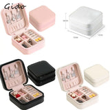 Portable Travel Jewelry Box Organizer Earring Ring Necklace Storage Box
