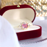 Pink Zircon Gemstone Finger Ring for Women Wedding